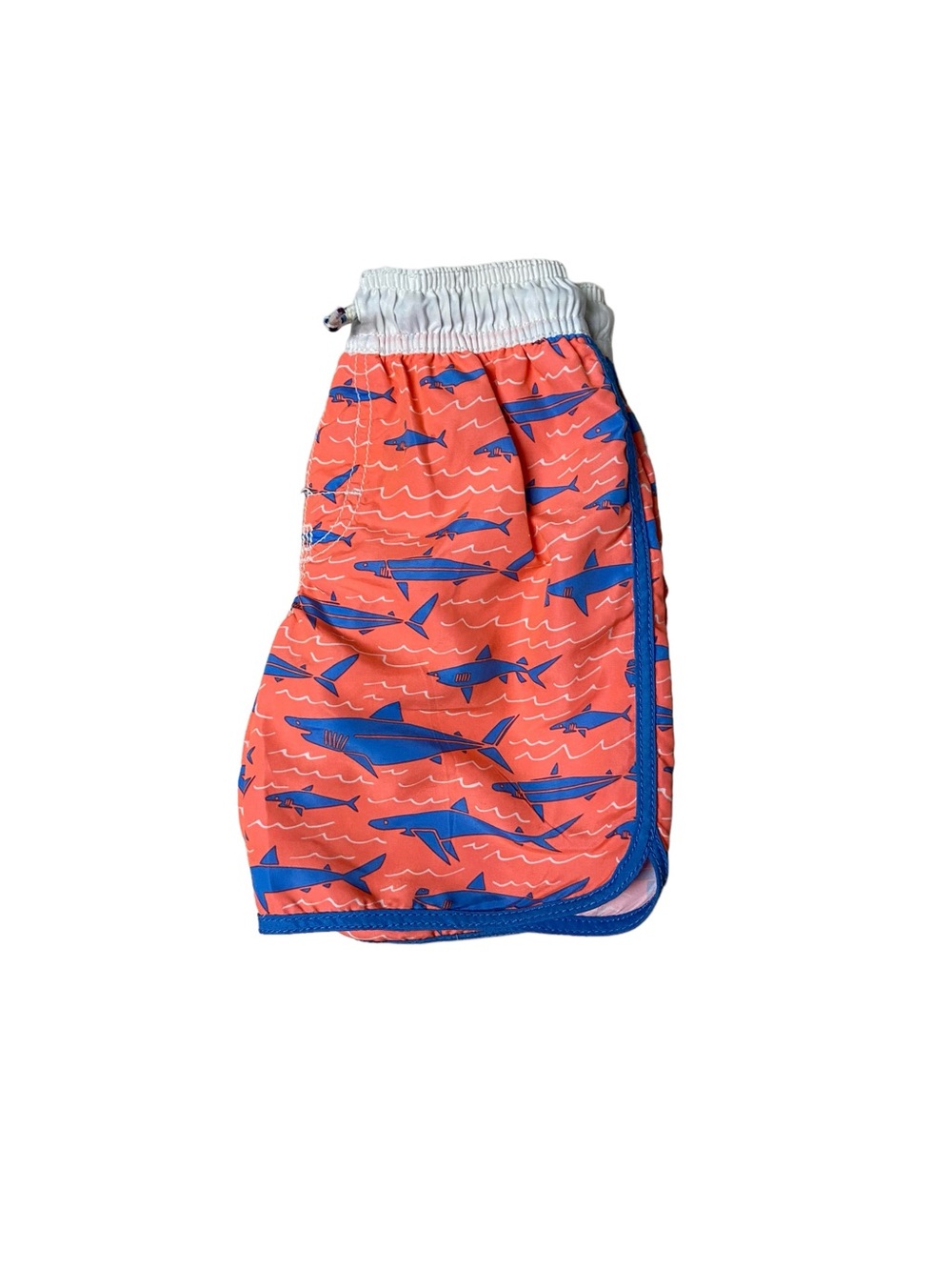 OshKosh B'gosh Coral Swim Trunks with Blue Shark Print